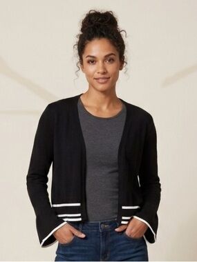 Cleo Flouncy Black And White Cardigan